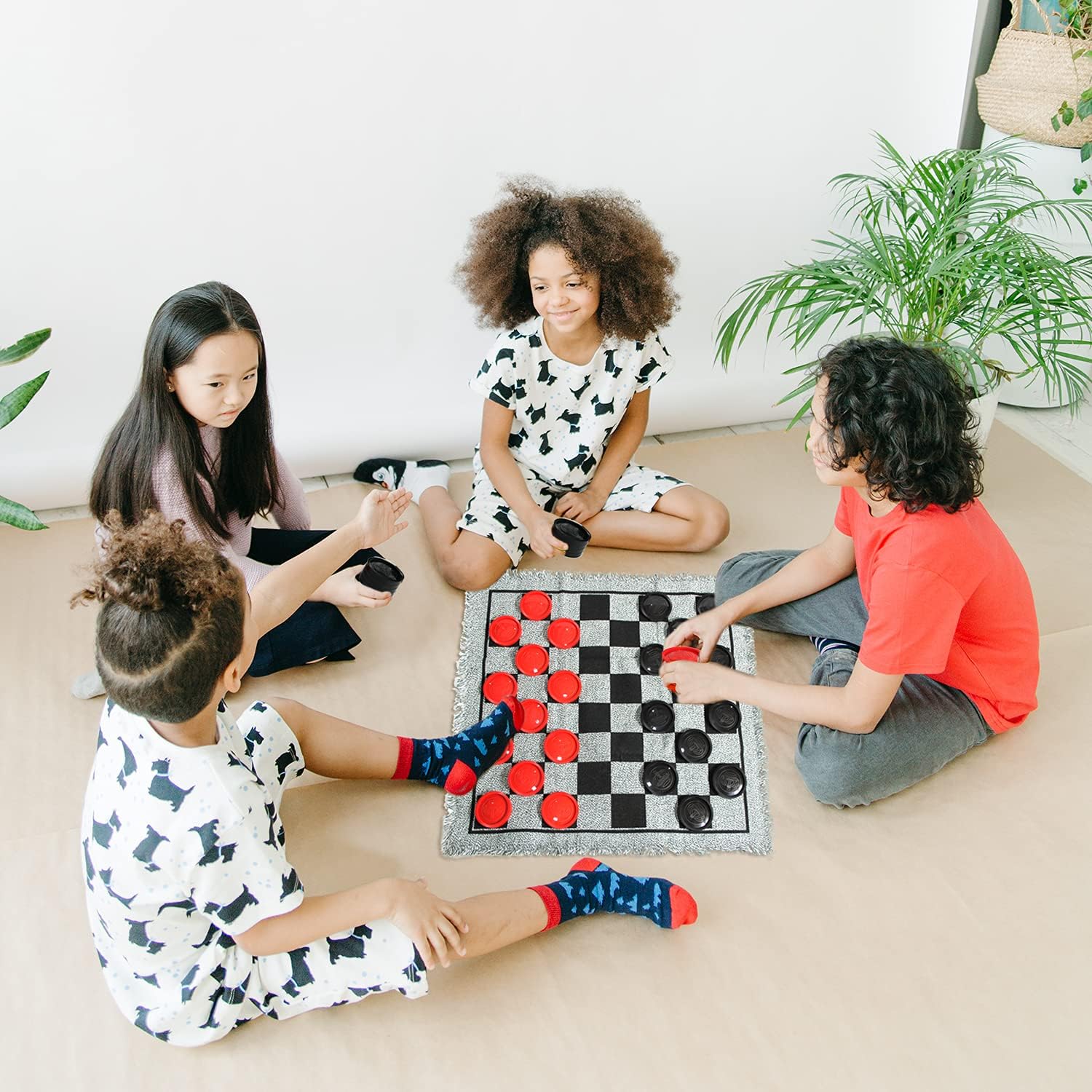 Giant Checkers Set - 3 in 1 Tic Tac Toe Game Board for Adults and Kids with 24 Checker Pieces Reversible Rug - Indoor and Outdoor Games for Family and Party - Gift for Kids (Grey) Giant Checkers Set - 3 in 1 Tic Tac Toe Game Board for Adults and Kids with 24 Checker Pieces Reversible Rug - Indoor and Outdoor Games for Family and Party - Gift for Kids (Grey)
