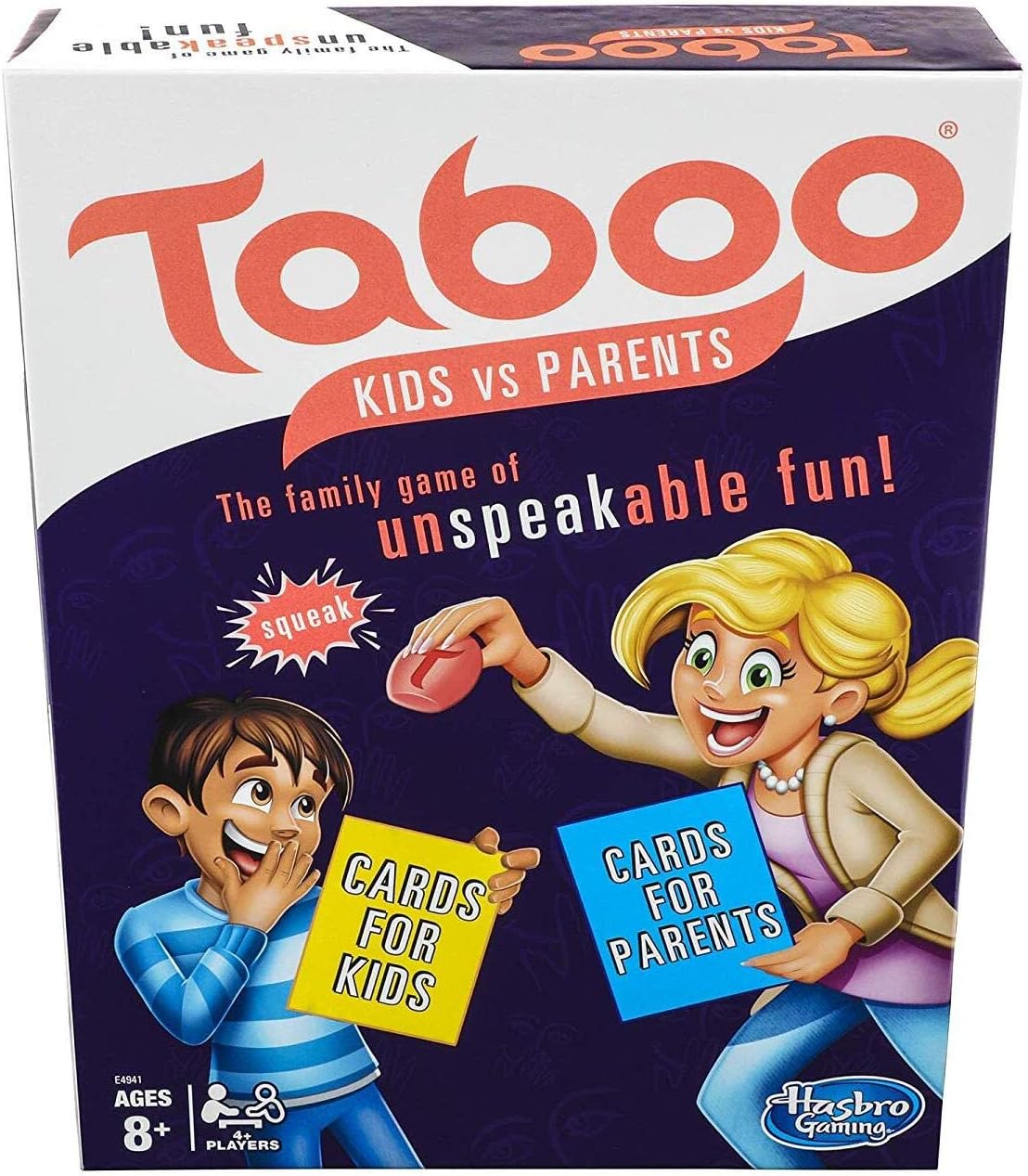 Hasbro Gaming Taboo Kids vs. Parents Family Board Game Ages 8 and Up, Brown