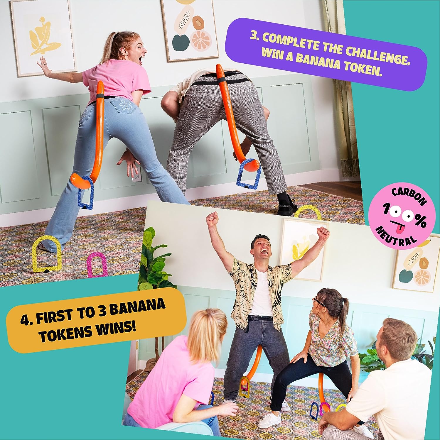 Its Bananas! The Monkey Tail Game - Indoor Fun Active Family Cards and Board Game for Kids, Teens, and Adults - Top 10 Best Board Games 2023 for Party, Birthday, Christmas, Game Night
