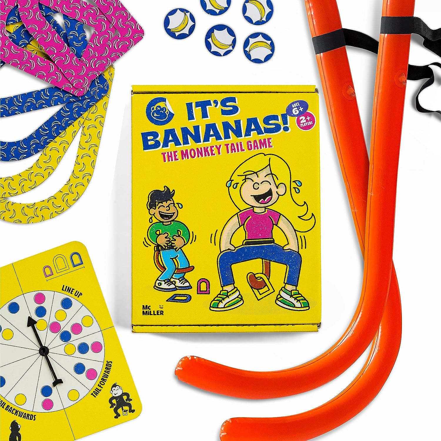 Its Bananas! The Monkey Tail Game - Indoor Fun Active Family Cards and Board Game for Kids, Teens, and Adults - Top 10 Best Board Games 2023 for Party, Birthday, Christmas, Game Night