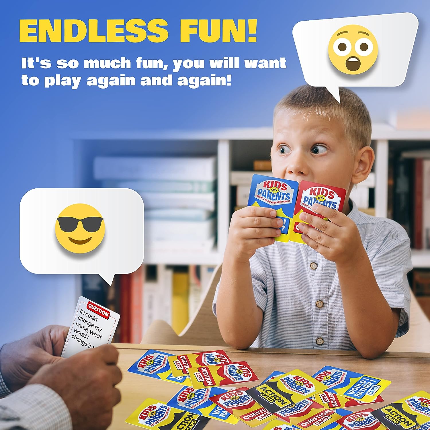 Kids VS Parents - Family Game for Kids and Adults | Games for Family Game Night | Kids Games Ages 4-12 (200 Conversation Starter Cards, 10-90 Minutes Play Time) Kids VS Parents - Family Game for Kids and Adults | Games for Family Game Night | Kids Games Ages 4-12 (200 Conversation Starter Cards, 10-90 Minutes Play Time)