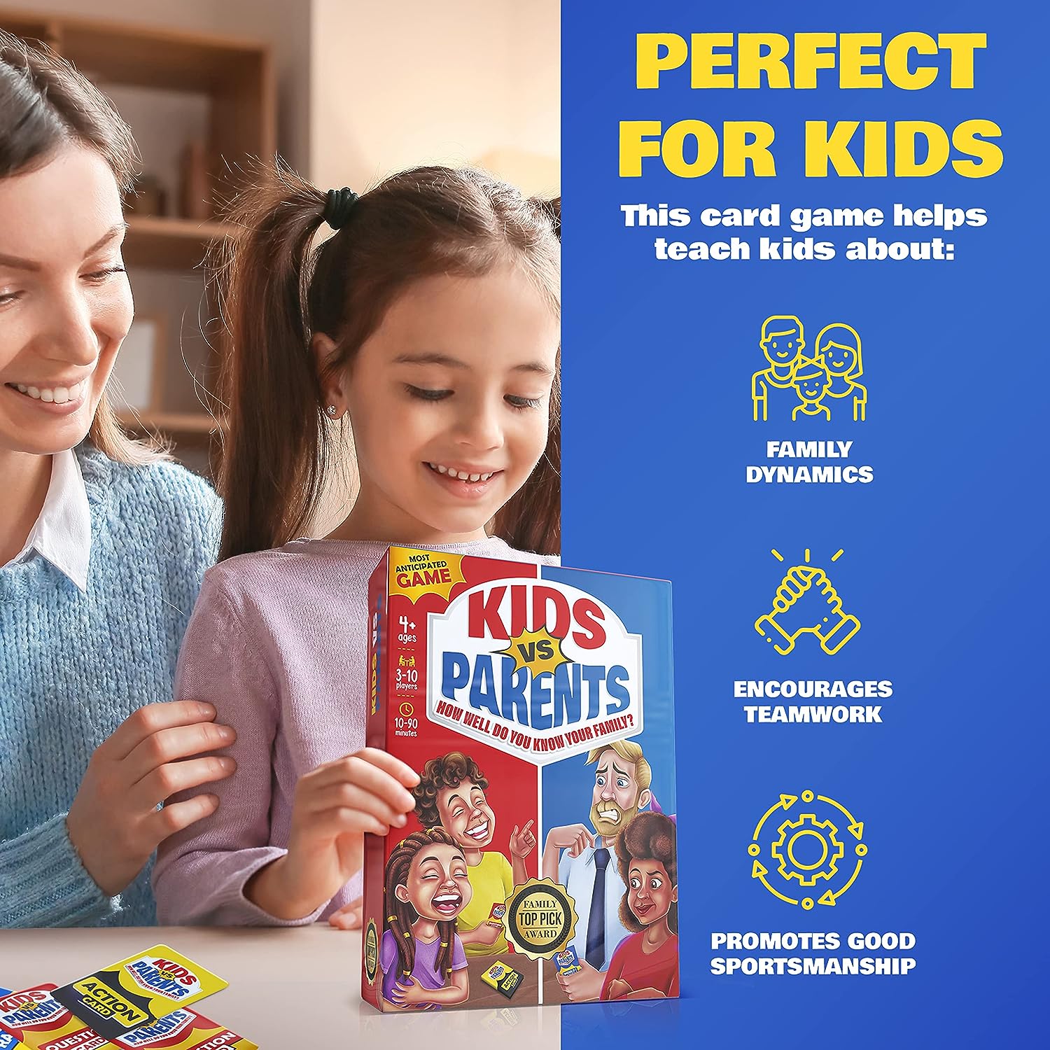 Kids VS Parents - Family Game for Kids and Adults | Games for Family Game Night | Kids Games Ages 4-12 (200 Conversation Starter Cards, 10-90 Minutes Play Time) Kids VS Parents - Family Game for Kids and Adults | Games for Family Game Night | Kids Games Ages 4-12 (200 Conversation Starter Cards, 10-90 Minutes Play Time)