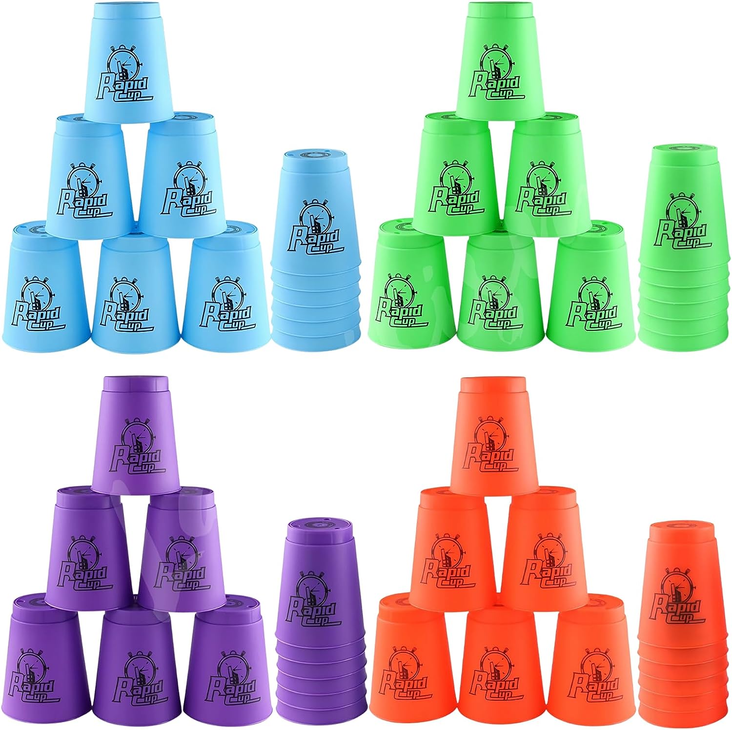 Lancisism 48Pcs Quick Stacking Cups Set, BPA-Free Material Sports Training Stacking Cup Game, Classic Family Game for Kids Adults Family, Great Gift Idea (Blue Green Purple Red) Lancisism 48Pcs Quick Stacking Cups Set, BPA-Free Material Sports Training Stacking Cup Game, Classic Family Game for Kids Adults Family, Great Gift Idea (Blue Green Purple Red)