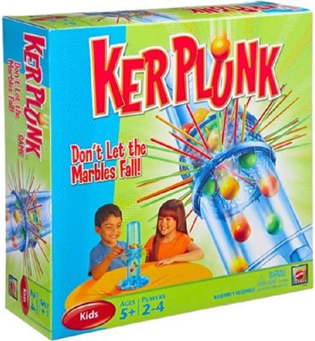 Mattel Games Kerplunk Kids Game, Family Game for Kids Adults with Simple Rules, DonT Let the Marbles Fall for 2-4 Players