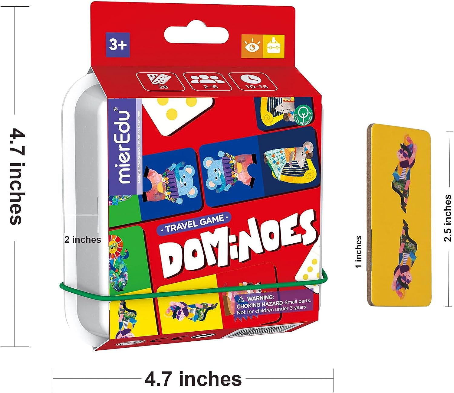 mierEdu Dominoes Set- Classic Double Six Dominos Board Game - Domino Set with 28 Tiles and Storage Case, Ideal for Family,for Adult,for Kids Age 6 and Up mierEdu Dominoes Set- Classic Double Six Dominos Board Game - Domino Set with 28 Tiles and Storage Case, Ideal for Family,for Adult,for Kids Age 6 and Up