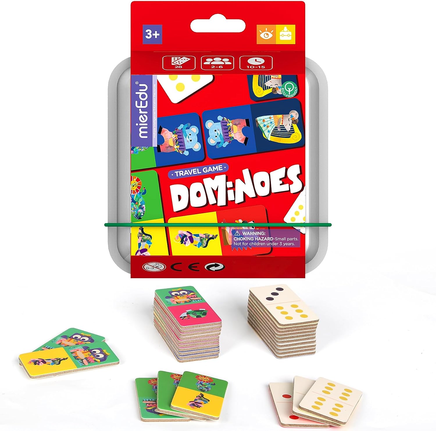 mierEdu Dominoes Set- Classic Double Six Dominos Board Game - Domino Set with 28 Tiles and Storage Case, Ideal for Family,for Adult,for Kids Age 6 and Up mierEdu Dominoes Set- Classic Double Six Dominos Board Game - Domino Set with 28 Tiles and Storage Case, Ideal for Family,for Adult,for Kids Age 6 and Up