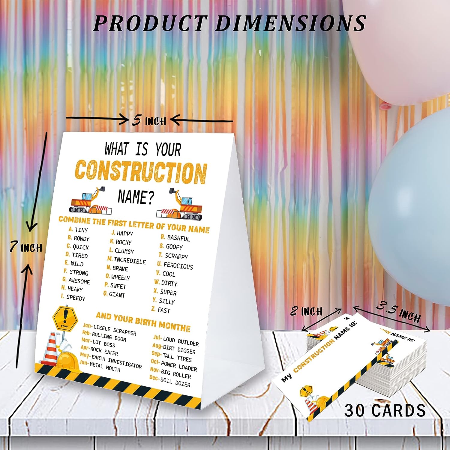 Whats Your Construction Name Game Sign with Name Tag Stickers for Baby Shower, Baby Shower Decorations, Birthday Party, Baby Shower Games Fun for Adults Kids Family Class Office Activity PTWYN17 Whats Your Construction Name Game Sign with Name Tag Stickers for Baby Shower, Baby Shower Decorations, Birthday Party, Baby Shower Games Fun for Adults Kids Family Class Office Activity PTWYN17