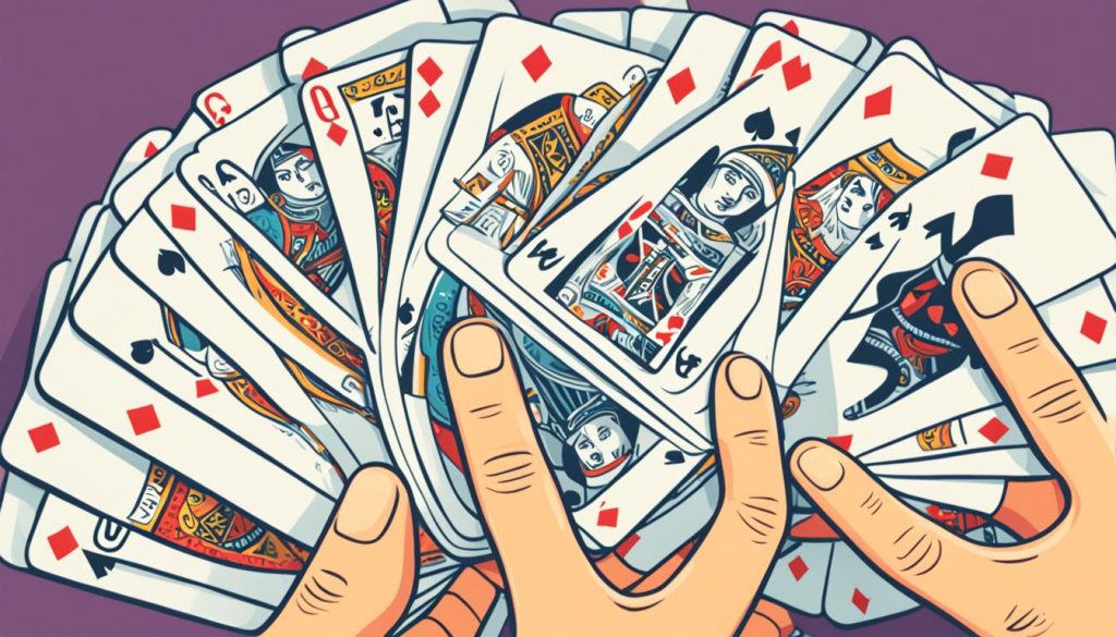 shuffling playing cards